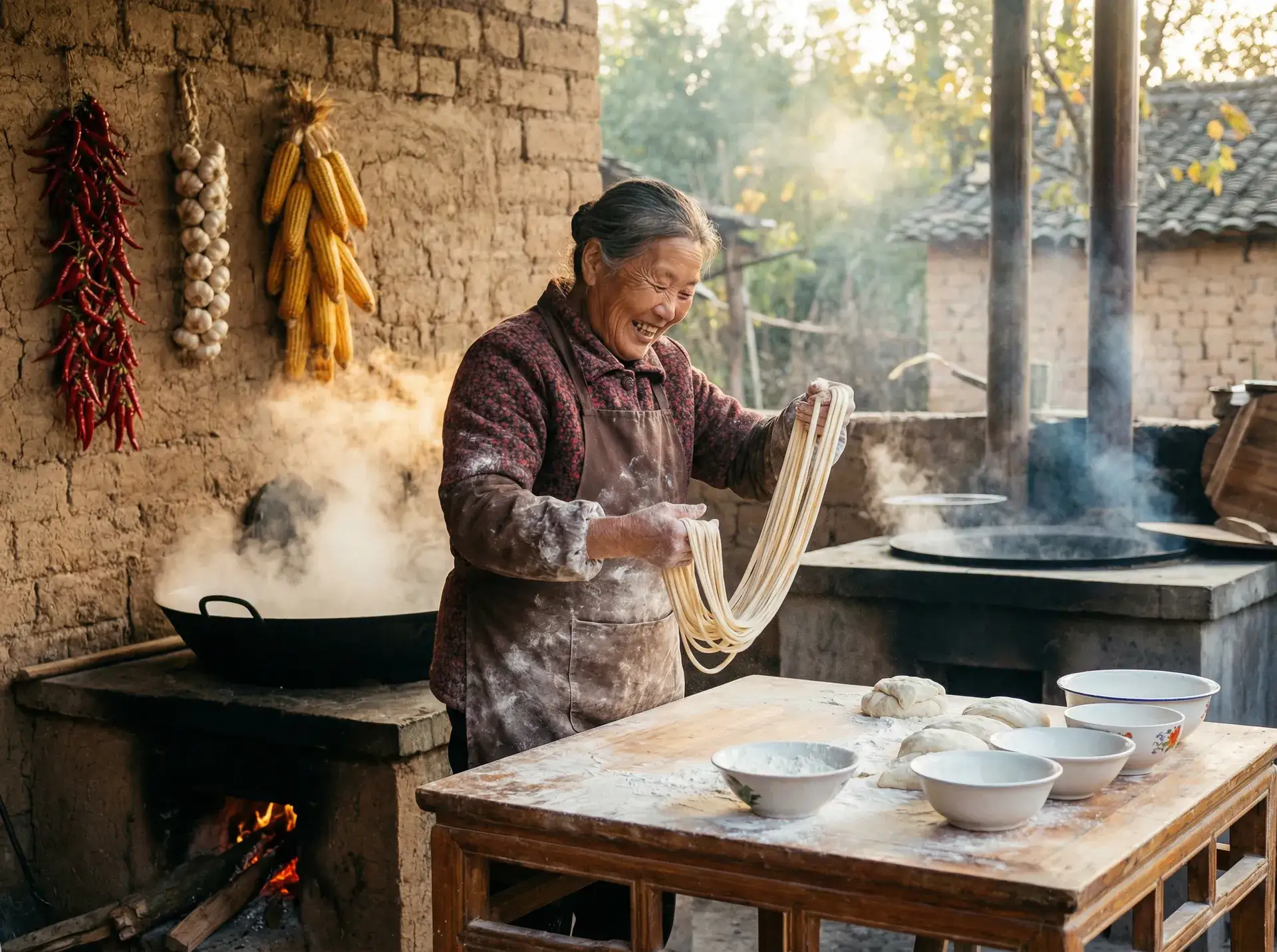 农家大嫂手擀面 - 性 丈夫 情人 乡村美食